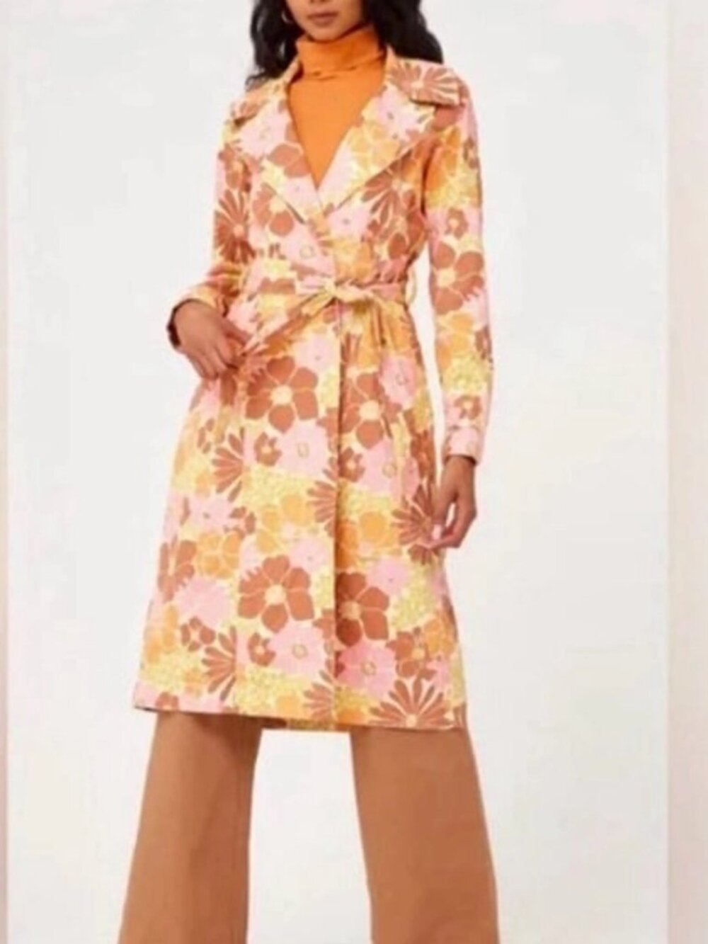 Show Me Your Mumu Nancy Retro Garden Trench Coat M NWT